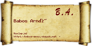 Babos Arnó névjegykártya